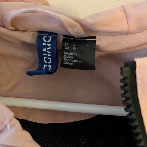 Divided H&M Mens Large‎ Black & Pink Half Zip Adult Casual Windbreaker Hooded - Picture 4 of 8